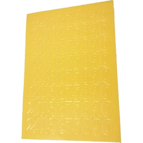 Numeri autoadesivi in lamina, 3,5 cm, gialli