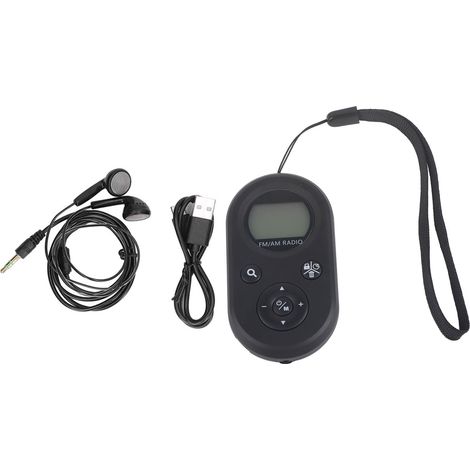 Mini radio AM FM DC5V 76-108 MHz FM 520 522-1710 kHz, rétroéclairage AM, portable, avec écouteurs, pour l'extérieur