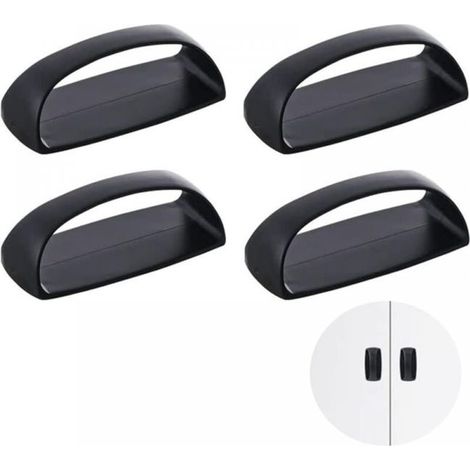 4 maniglie autoadesive per porte scorrevoli, maniglie autoadesive per mobili, finestre, cassetti, armadi, frigoriferi, porte ausiliarie (nere) (1/5)