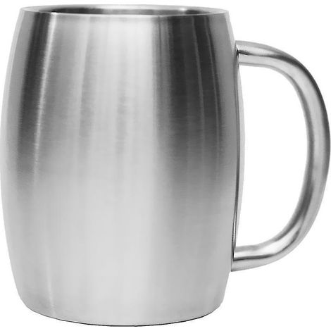 mug En Acier Inoxydable - Chope  Bire De 400 Ml En Acier Inoxydable 304 - Mug En Acier Inoxydable - Mug De Camping  Double Paroi Et Sans (1/5)