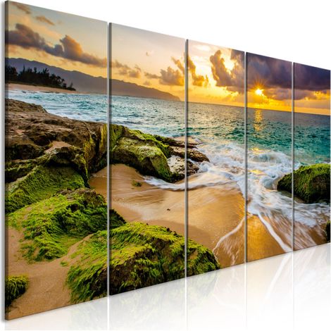 Tableau Imprimé 5 Panneaux "Turquoise Sea Narrow" 90 x 225 cm (1/2)