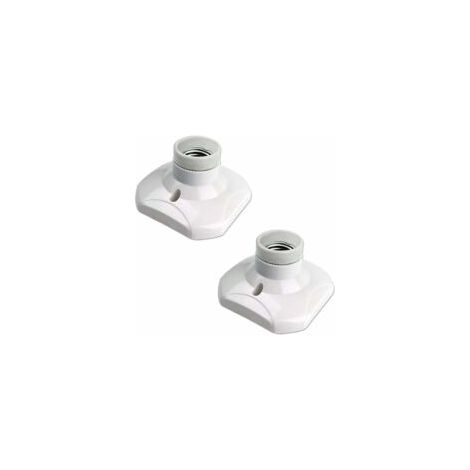 Douille de Plafonnier E27 à vis pour Lampe Murale Mur Intérieur, AC 230V, Support pour Ampoule LED E27, Base Plastique Culot E27 pour Plafond de Garage Atelier, lot de 2 - Crezuo (1/4)