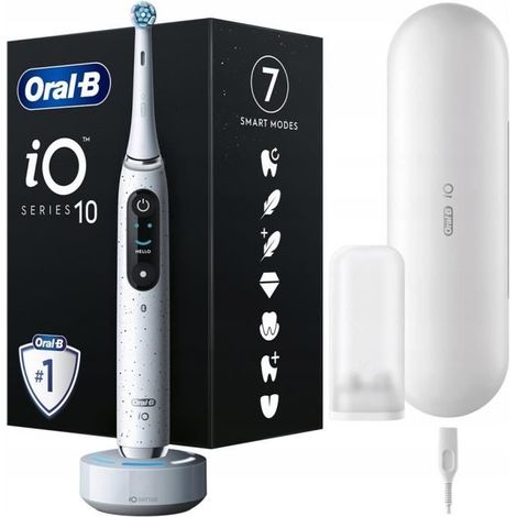 Cepillo de dientes eléctrico - Oral-B - iO Series 10 Stardust White - Recargable inteligente multirrayos (1/5)