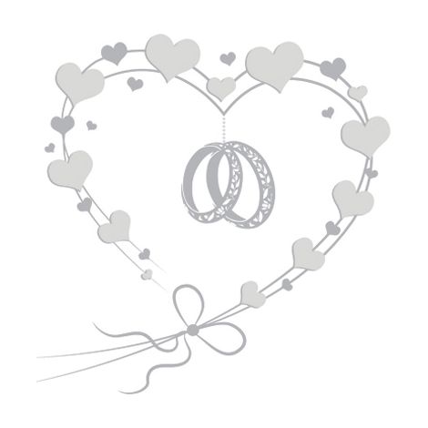 Servilletas de boda Anillos de boda plateados 33x33 cm, 1 paquete