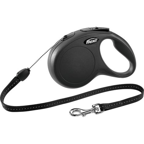 Flexi Hundeleine New Classic S schwarz, Seil Leinen