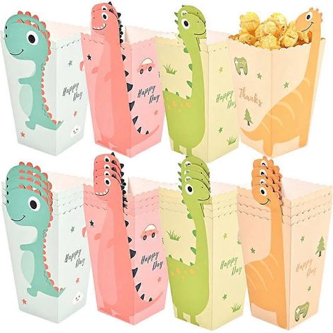 Lot de 24 boîtes à popcorn dinosaures pour soirées cinéma et fêtes.-11.50X7.00X5.00CM