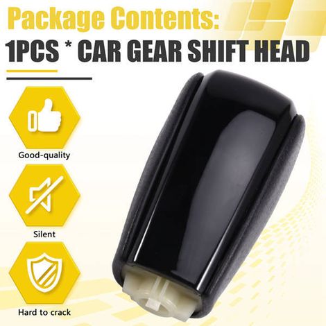 1 color: Black Material: Plastic + PU leather Car gear shift handle (1/5)