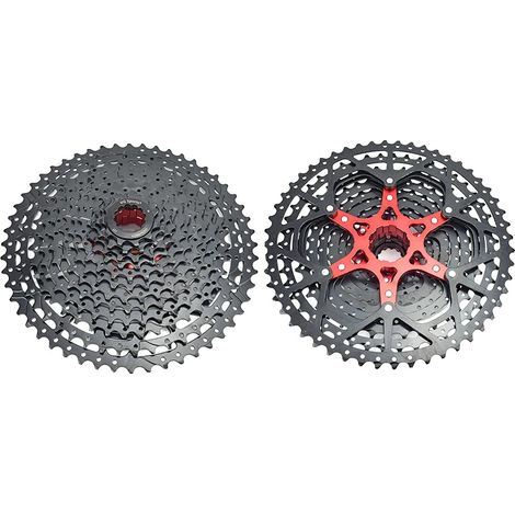 Piñón libre para bicicleta de montaña, 11 velocidades, diseño ligero, 1 unidad, 12 velocidades, 52 dientes, negro. (1/2)