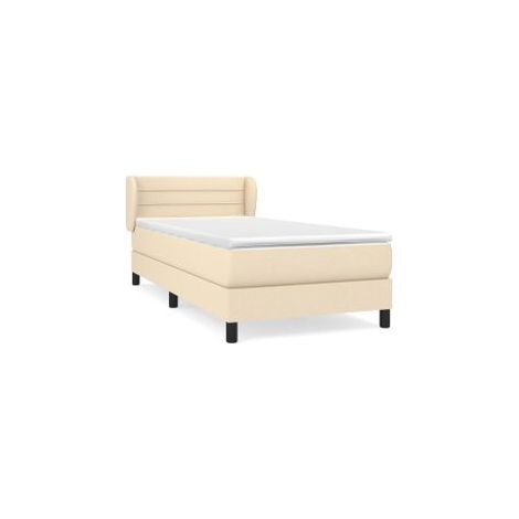 Sommier à lattes de lit avec matelas Crème 80x200 Tissu (1/5)