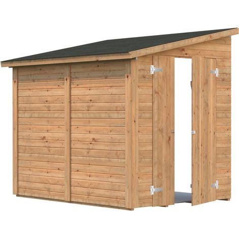 Abri de jardin en bois Mia 3,6 m2 Traité Marron (1/3)