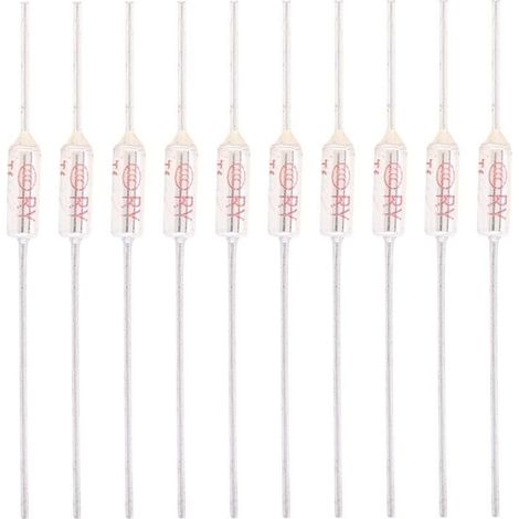 10 Pièces Fusibles Thermiques 10A 250V, Coupure de Fusible Thermique à Coque Métallique, Fusible de Température(192°C)