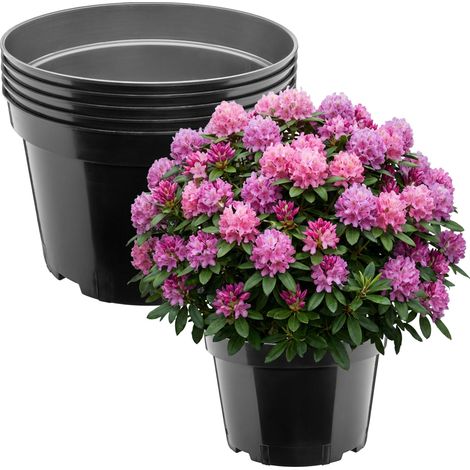 Garronda x5 Pots de Pépinière Ronds en Plastique Ø34 x 22 cm (15L) - Pot Semis Robuste avec Drainage Repiquage Pot de Fleur et Culture pour Serre Horticulture Jardin Intérieur Extérieur GD-0202