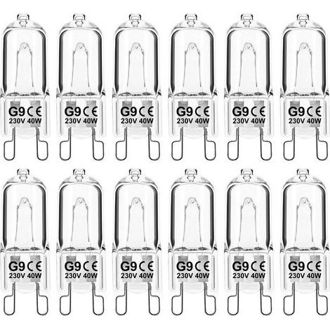 G9 40W 230V dimmbare Halogenlampe, warmweiß, für Mikrowellenherde, Herde und Deckenleuchten, 12er-Packung. (1/5)