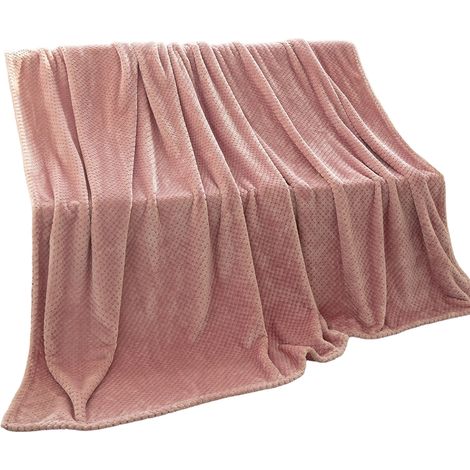 Couverture En Flanelle - Microfibre Polyester 300 GSM - Douce Et Chaude - Pour Lit Simple - Rose - 60 x 78 Pouces (1/5)