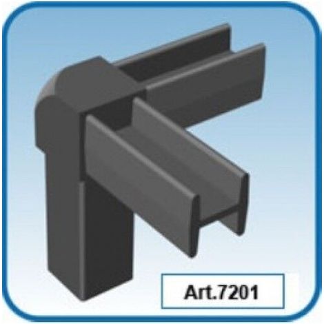 Profilo alluminio per scaffali e strutture modulari componibili dimensione disponibile: raccordo 3 vie 7201