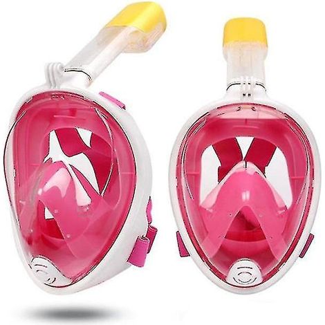 Masque de plongée intégral anti-buée, protection anti-fuite - Taille S - Rose-S-M (1/4)