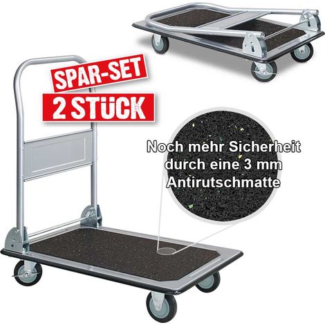 BRB Lot de 2 chariots de transport pliants 115 x 470 x 820 mm (1/3)