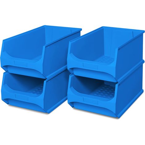 BRB 4x Sichtbox PROFI LB 2, LxBxH 500x300x200 mm, Inhalt 21,8 Liter (blau) (1/3)