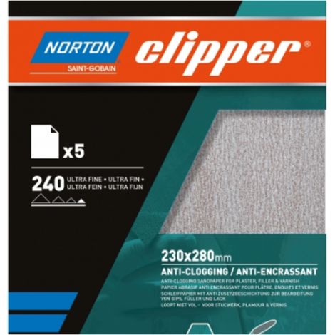 5 FE. TISSU ABRASIF SUPER FLEXIBLE 230X2 - NORTON CLIPPER - 66261118246