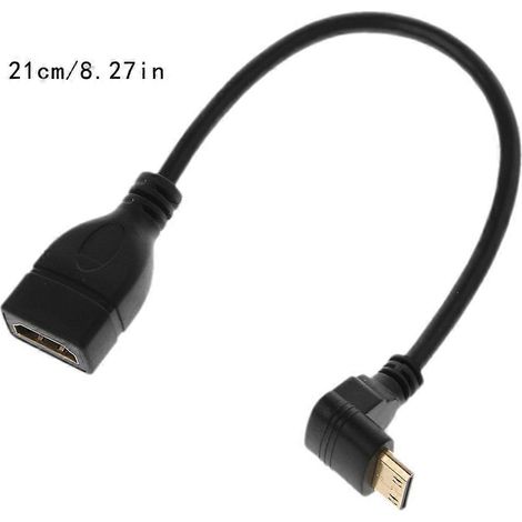 Mini USB coudé à 90 degrés, compatible HDMI mâle vers HDMI femelle - coudé vers le bas (1/5)