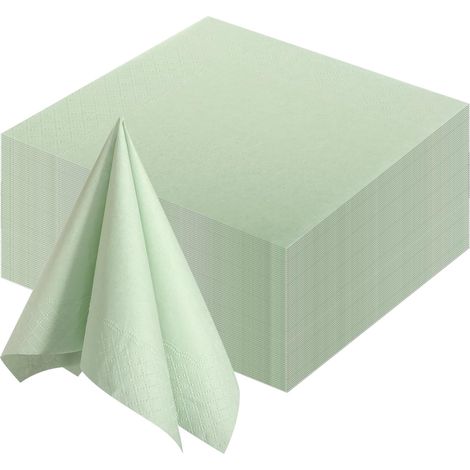 Set mit 100 salbeigrünen Servietten – für Hochzeiten, Abendessen, Geburtstage und Hochzeitstage