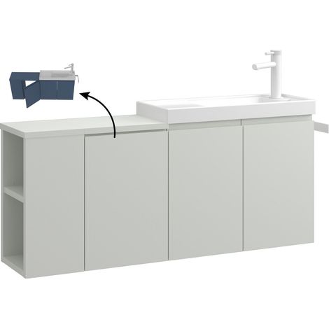 Waschtischunterschrank "Ferla 110" – 110 x 22 x 45 cm – Matt-Kaschmir (1/5)