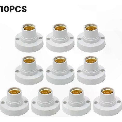 Adaptateur de douille E14, lot de 10, blanc, convertisseur pour ampoule LED, compatible avec luminaires 100-230V, support de lampe à visser. (1/5)