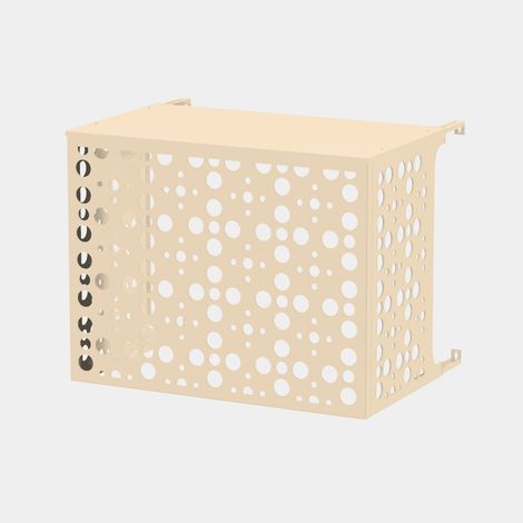 Cache climatiseur - Orbia Cache climatiseur - Orbia - Fixation murale - Ivoire RAL 1015 - Taille S (H 70 x L 90 x P 50-74 cm) (1/5)