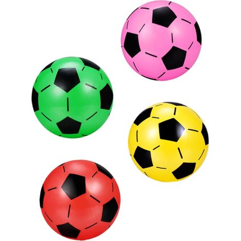 Inflatable Football Pool 20 cm 4 Pieces Summer Inflatable Beach Toys for Summer Outdoor Party Small Colorful Plastic Balls Random Color (1/5)