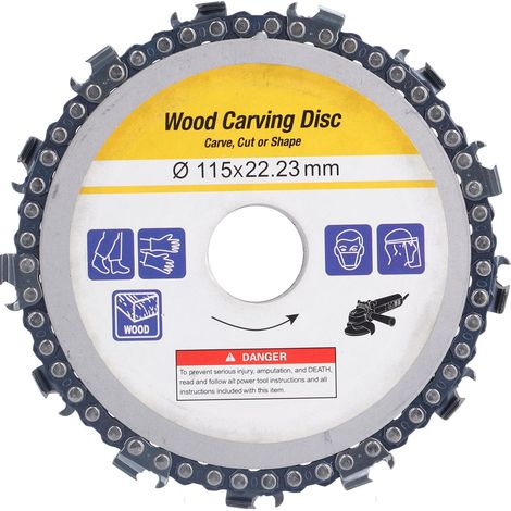4.5in 13 Teeth Circular Chain Disc Chainsaw Wheel Carving Blade Angle Grinder AccessoriesYellow Card