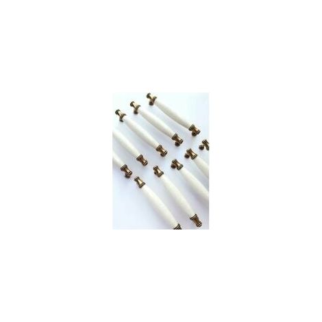 10 x Céramique Poignée de meuble Poignée barre Tube, Poignée Bâton De Porte Meuble, Cusine Poignée barre de porte d'Armoire avec Vis Distance de trous 128MM (1/4)