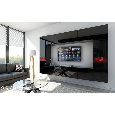 Ensemble meuble TV CONCEPT 29-29-HG-B-1 noir brillant 249 cm (1/2)