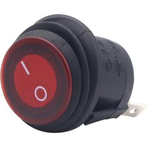 Interrupteur à bascule rond 12VDC 3 broches ON Off avec couvercle lumière rouge 20MM pour voiture Auto bateau camions 5 pièces (1/5)