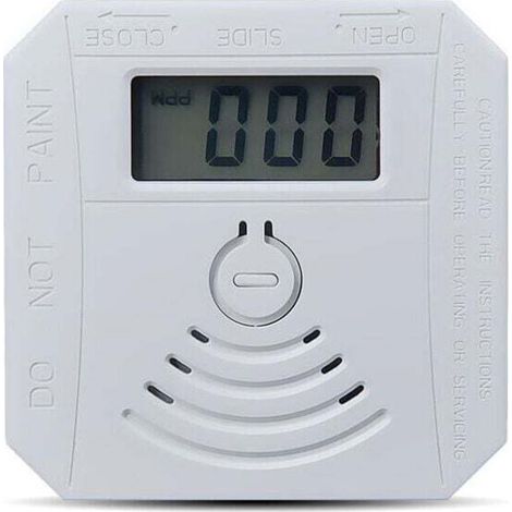 Détecteur de gaz Détecteur de fumée de monoxyde de carbone combiné Détecteur de fumée CO à piles avec écran d'affichage LED Flash Alarme sonore Motif d'avertissement sonore (1/4)