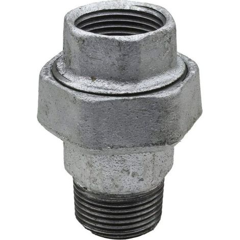 Union Mâle-Femelle - Acier Galvanisé - 1 Pouces (26/34) - Pour Réseaux Hydrauliques Eau Potable Arrosage Irrigation - 1 Pièce