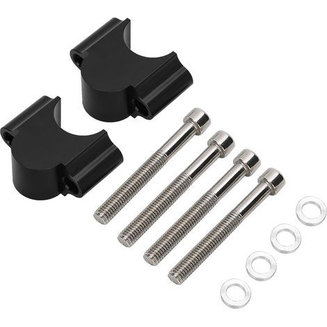 Kit de rehaussement de guidon pour motos et quads, 28 mm, noir (1/5)