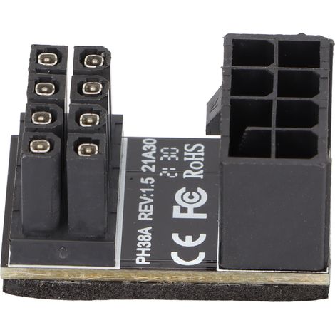 Adaptateur d'alimentation 8 broches pour carte graphique, conductivité optimale et connecteur orientable à 180 degrés (1/5)