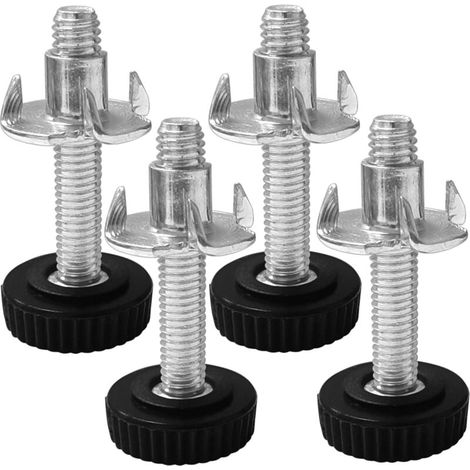 Lot de 4 vis M6x20 et écrous à griffe M6 – Fixation réglable pour meubles – Acier durable – Pour tables, chaises, étagères (1/5)