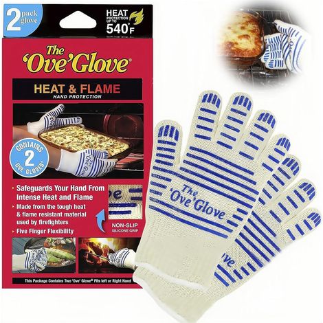 Gants de cuisine révolutionnaires résistants à la chaleur extrême jusqu'à 250 °C, accessoires de barbecue, cuisson, pâtisserie, découpe (bleus (2 pièces)) (1/5)