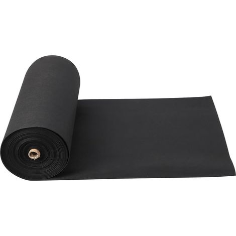 Paillage pour plante,Toile de paillage,Géotextile Toile Anti-Mauvaises Herbes en Non tissé 170g/m2 NOIR UV 3FTx300FT (1/5)