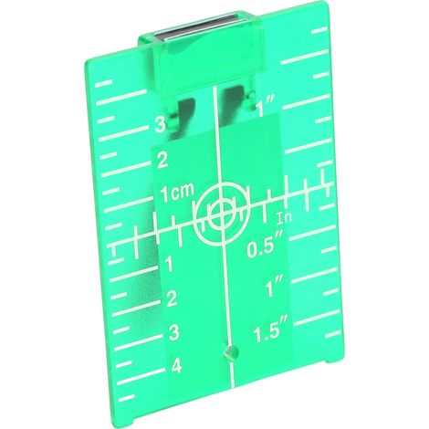 Magnetische Bodenzielscheibe für Laser-Nivelliergeräte aus Kunststoff mit Halterung, Zoll- und metrische Skala, grün (1/5)