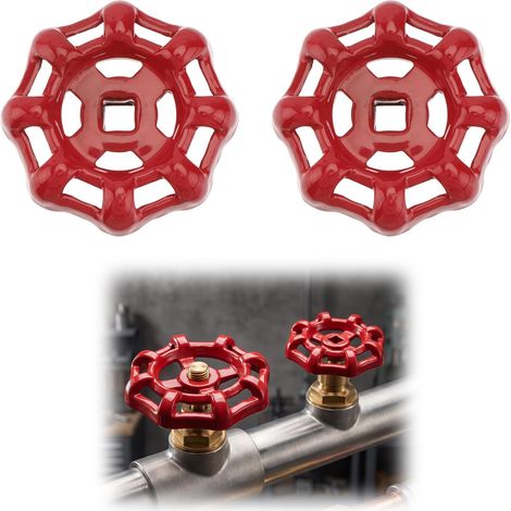 2 Pièces Volant de Valve en Métal avec Raccord de 6 x 6 mm Rouge (1/5)