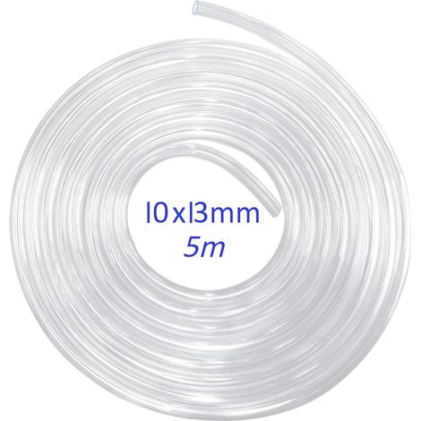 Tuyau Transparent 5 mètres, 10 x 13mm Tube Plastique Flexible pour Réparation à Domicile, Transfert d'eau et d'huile, Aquarium, Sans BPA et Non Toxique (1/5)