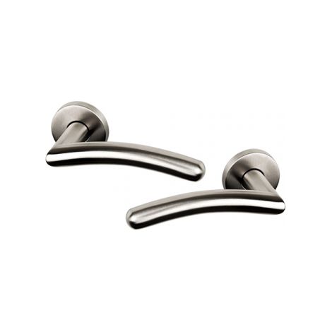 Ouvre&Déco – 2 poignées de porte intérieure design en Inox sur rosace ronde BdC, KRISS (1/2)