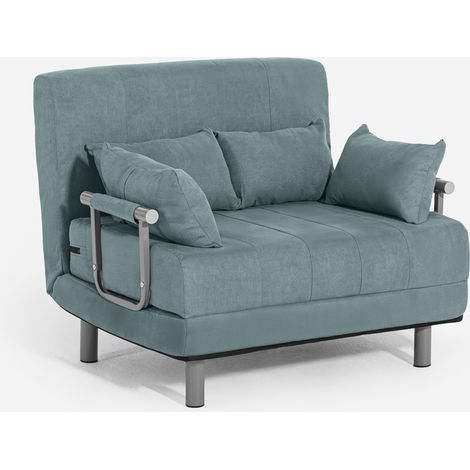 Poltrona letto in tessuto pieghevole salvaspazio Deborah Twin Class - Azzurro