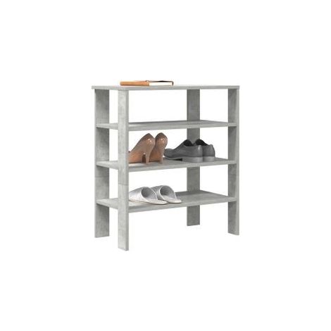 Étagère à chaussures gris béton 61x32x70 bois d'ingénierie (1/5)