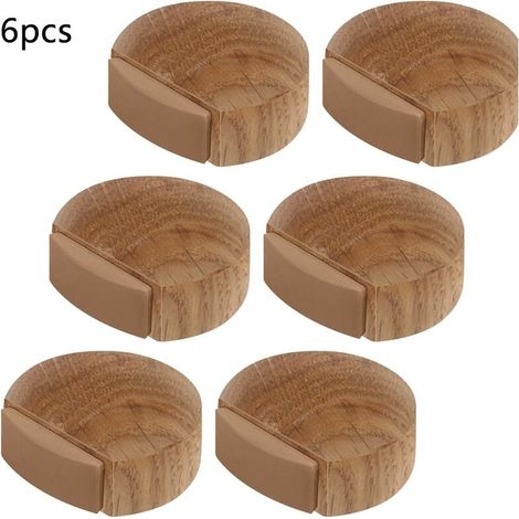 6 Stück Türstopper – selbstklebender Türstopper aus Holz für Boden und Parkett – selbstklebender Türstopper – Türstopper (Eiche natur) (1/4)
