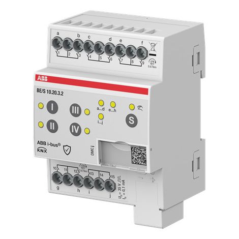 Busch-Jaeger Ingresso binario, 10 ingressi, Interrogazione contatti, comando manuale, REG (BE/S10.20.3.2), 2CDG110277R0011