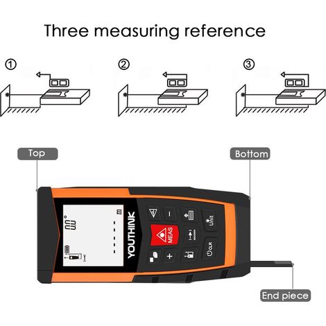 Télémètre laser 131 pi, distancemètre numérique avec niveau électronique, mesure double précision (1/5)