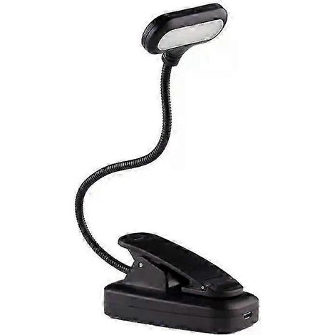 Lampe de lecture LED rechargeable USB, 7 LED, 3 niveaux de lumière (chaude, froide, blanc), portable, flexible, facile à clipser, lampe de lecture de nuit (1/5)